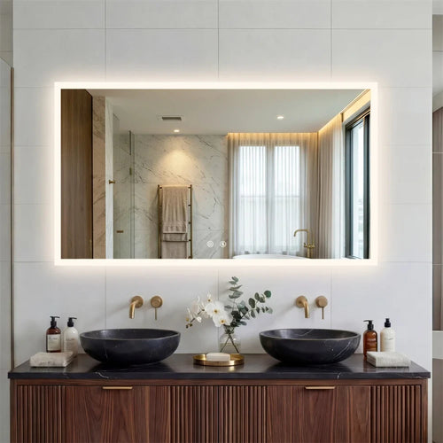 Minimalist LED Rectangular Vanity Mirror