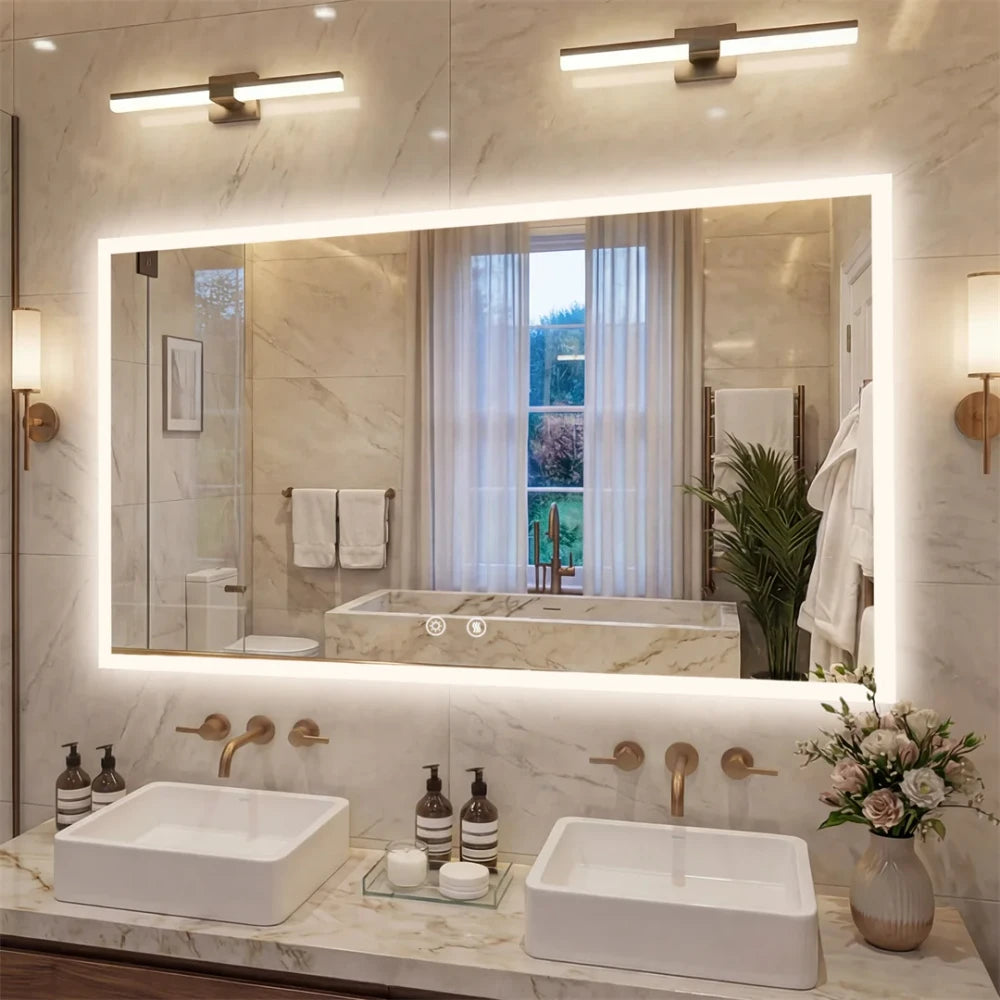 Minimalist LED Rectangular Vanity Mirror