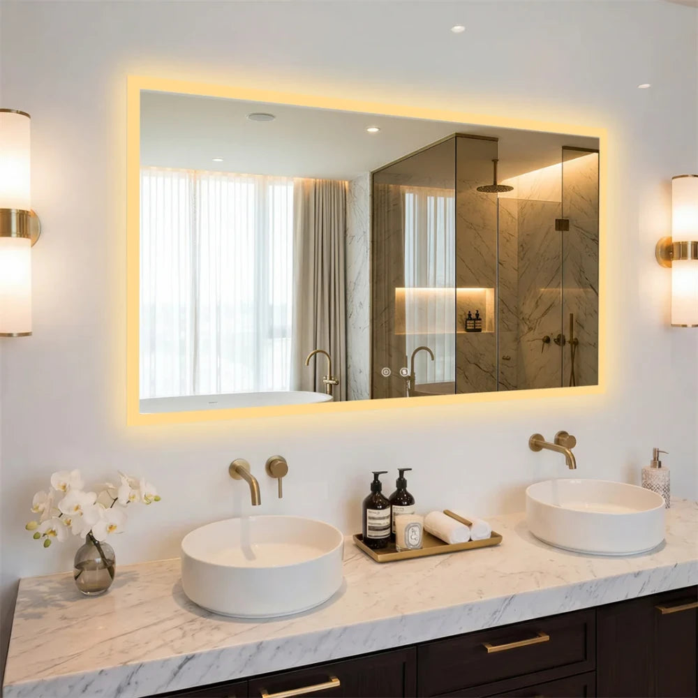 Minimalist LED Rectangular Vanity Mirror