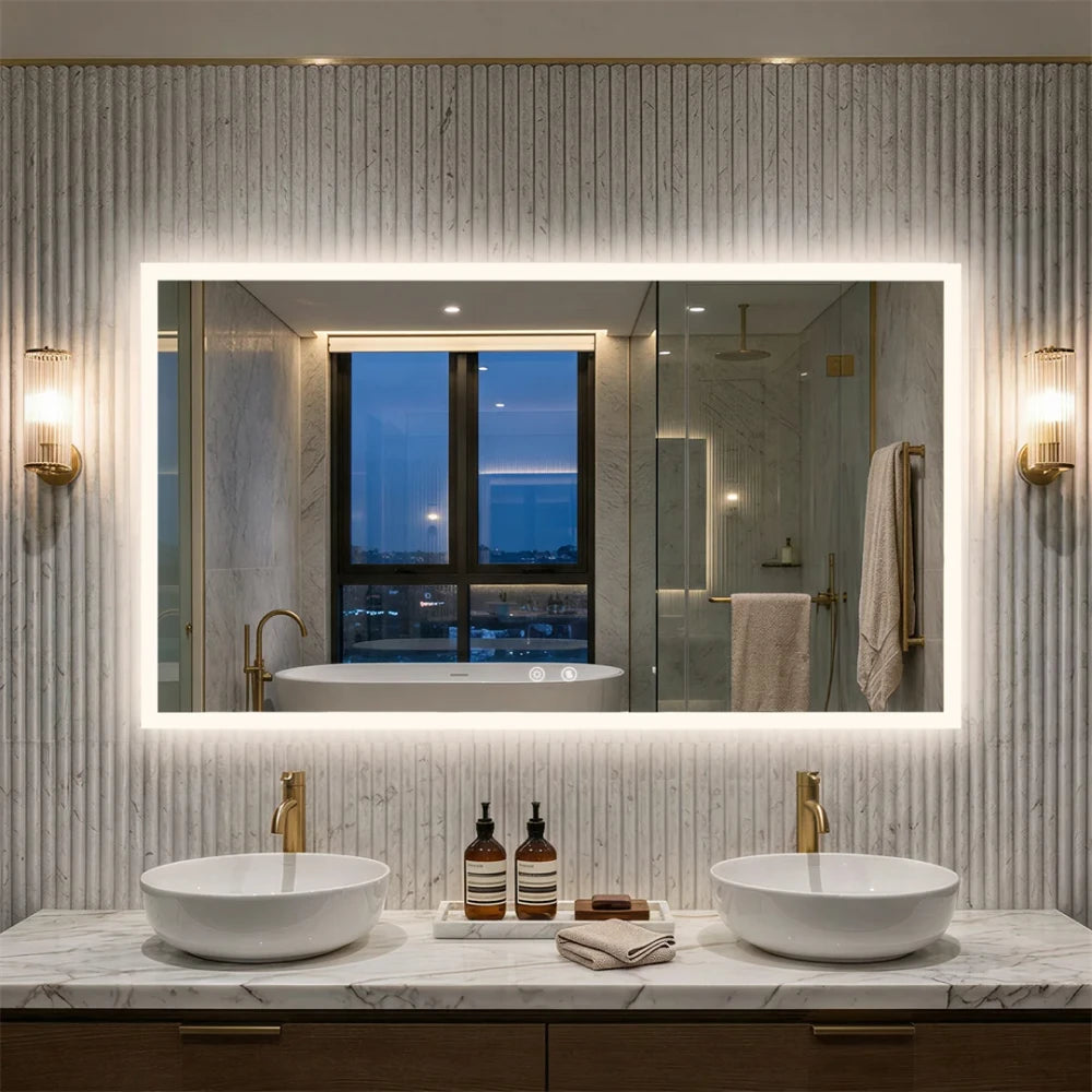 Minimalist LED Rectangular Vanity Mirror