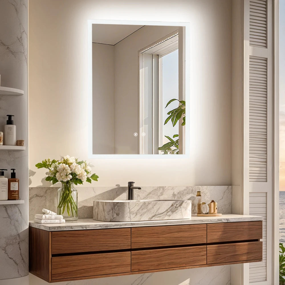 Minimalist LED Rectangular Vanity Mirror